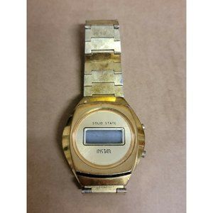 Instar Solid State  Men's Digital Watch Gold tone untested mid century Vintage